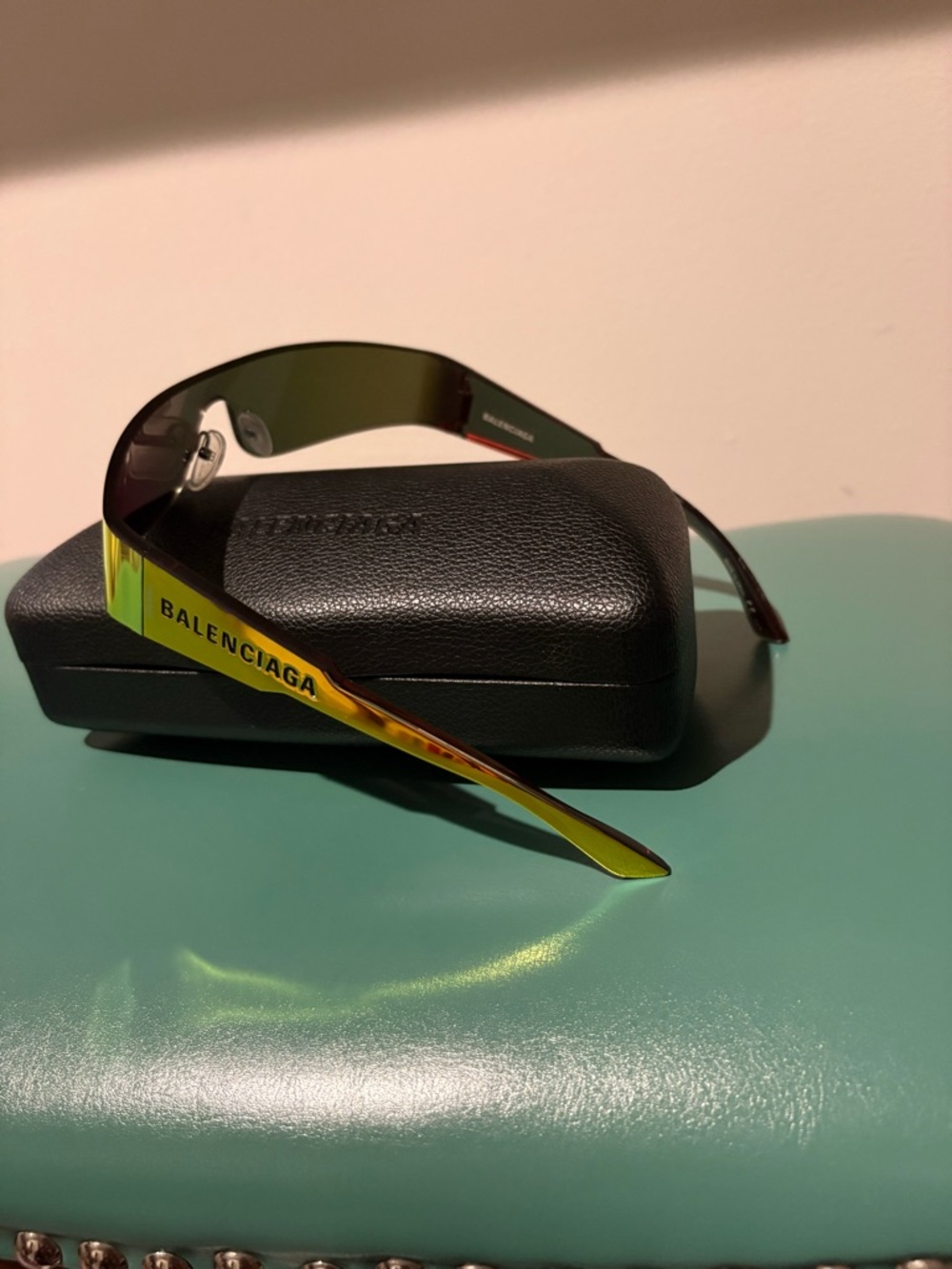 🔥 Balenciaga Wrap Gradient Orange-Yellow Shield Sunglasses  🔥 Summer Hawt🔥 - Picture 13 of 13